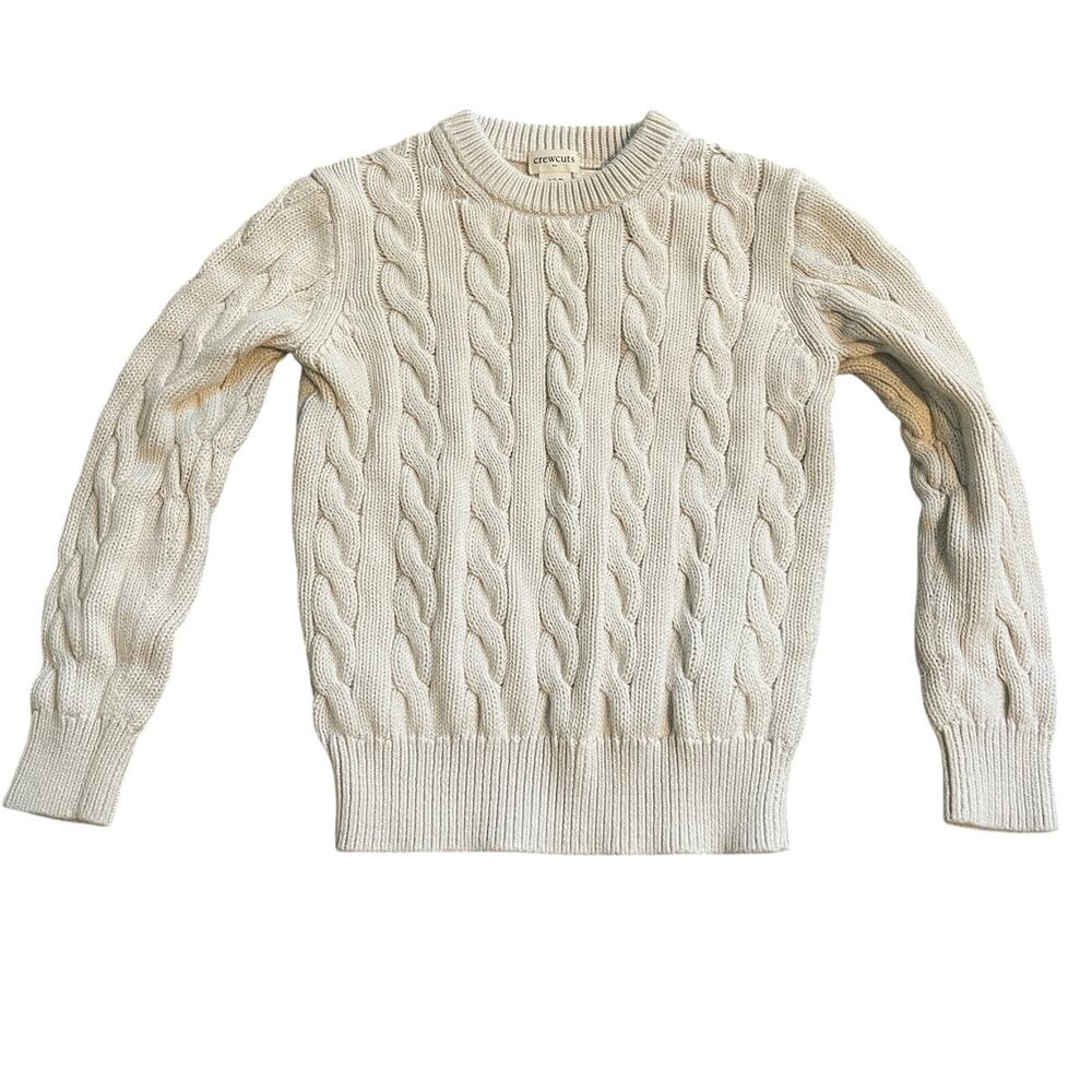 Crewcuts cable knit sweater cream, beige size 6-7
